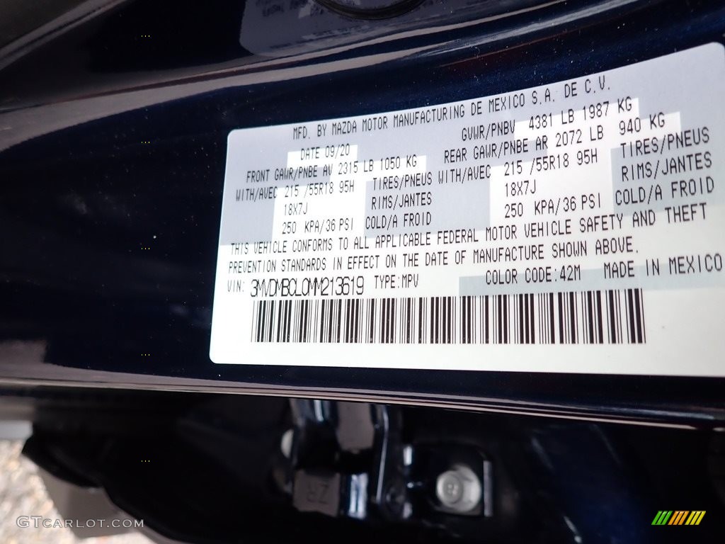 2021 CX-30 Color Code 42M for Deep Crystal Blue Mica Photo #139846506