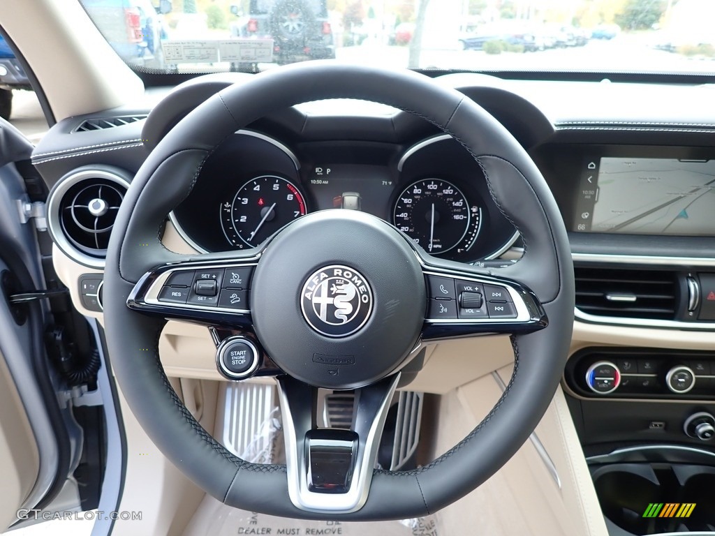2020 Alfa Romeo Stelvio TI Lusso AWD Crema Steering Wheel Photo #139847148