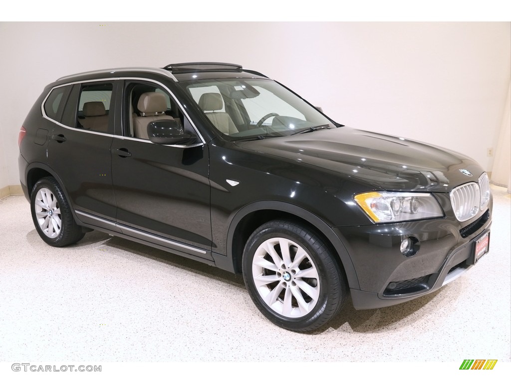 2011 X3 xDrive 28i - Black Sapphire Metallic / Oyster Nevada Leather photo #1