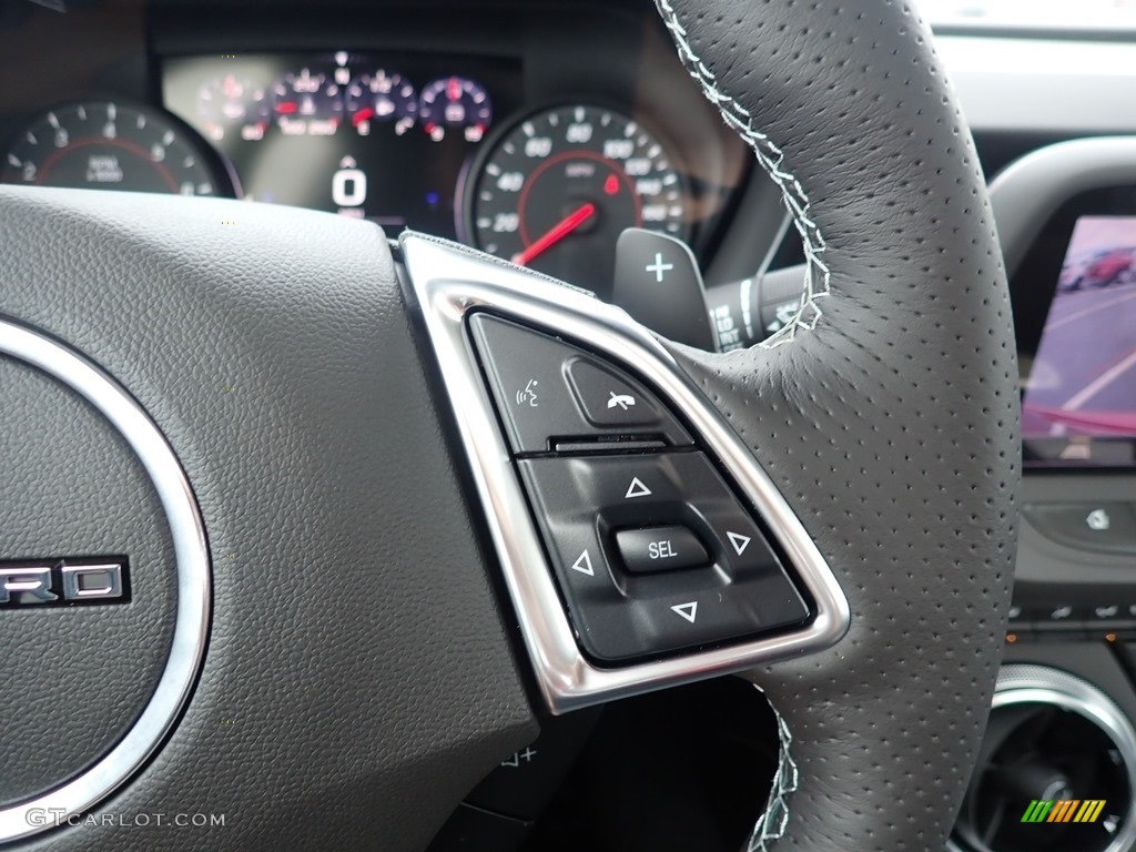 2021 Chevrolet Camaro SS Coupe Jet Black Steering Wheel Photo #139847655