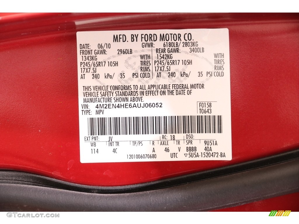 2010 Mountaineer V6 AWD - Sangria Red Metallic / Camel photo #18