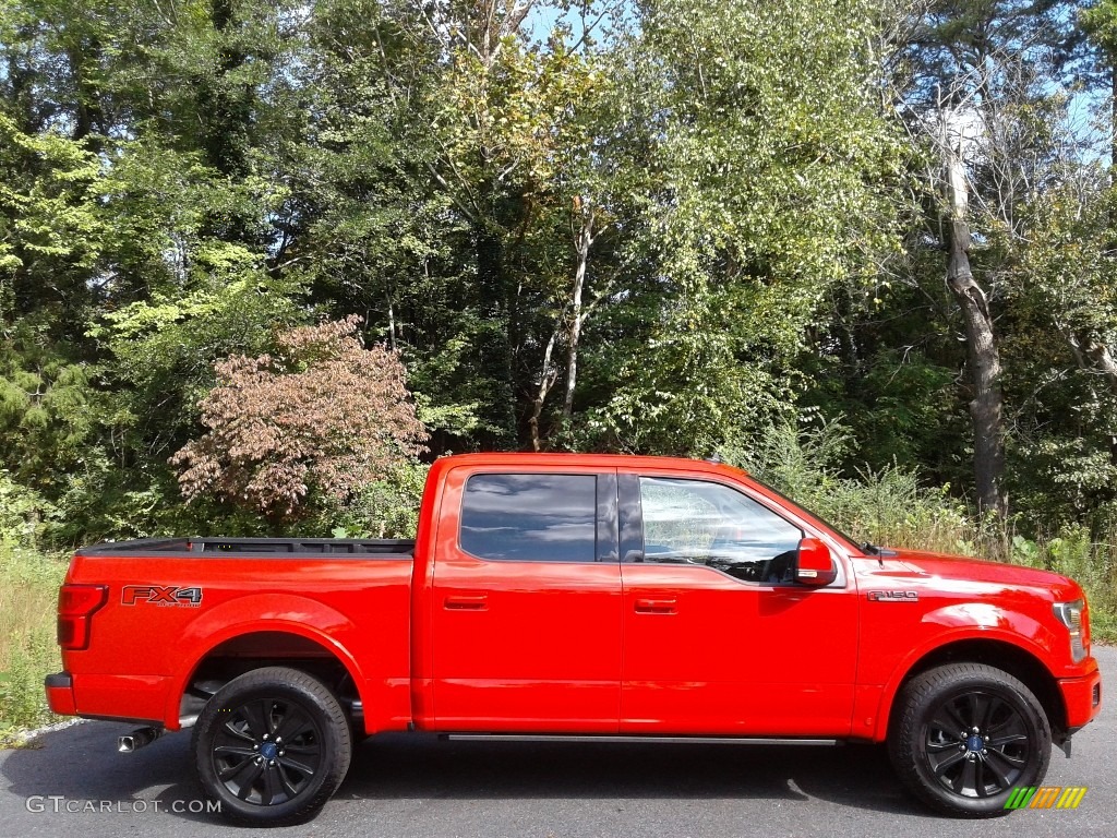 Race Red 2020 Ford F150 Lariat SuperCrew 4x4 Exterior Photo #139855680