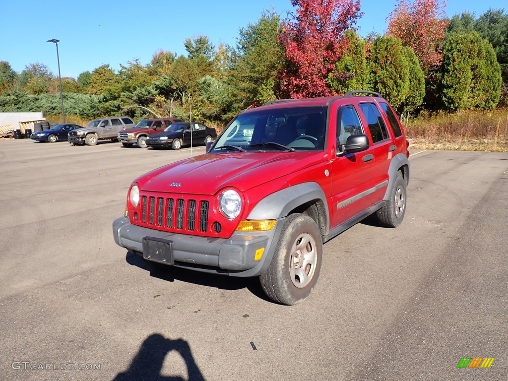 2007 Liberty Sport 4x4 - Inferno Red Crystal Pearl / Medium Slate Gray photo #26