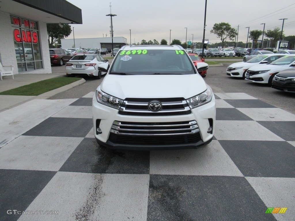 2019 Highlander Limited Platinum - Blizzard Pearl White / Black photo #2