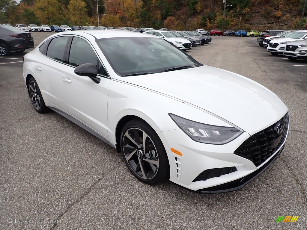 Hyper White 2021 Hyundai Sonata SEL Plus Exterior Photo #139860176
