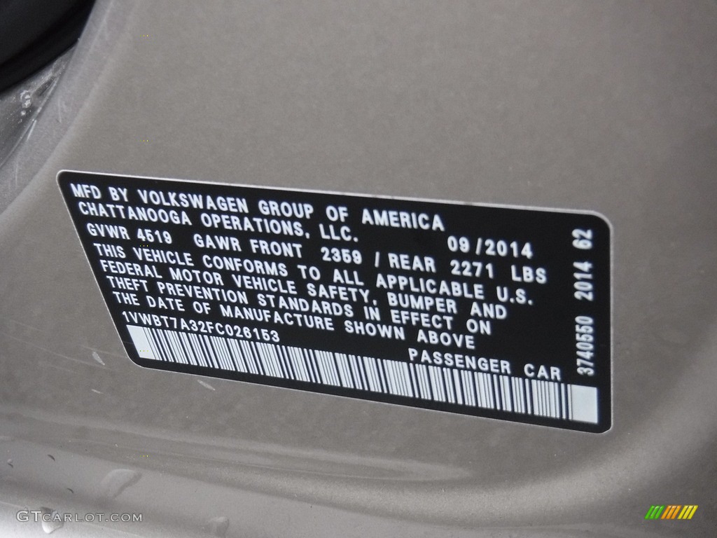 2015 Passat SE Sedan - Titanium Beige / Titan Black photo #26