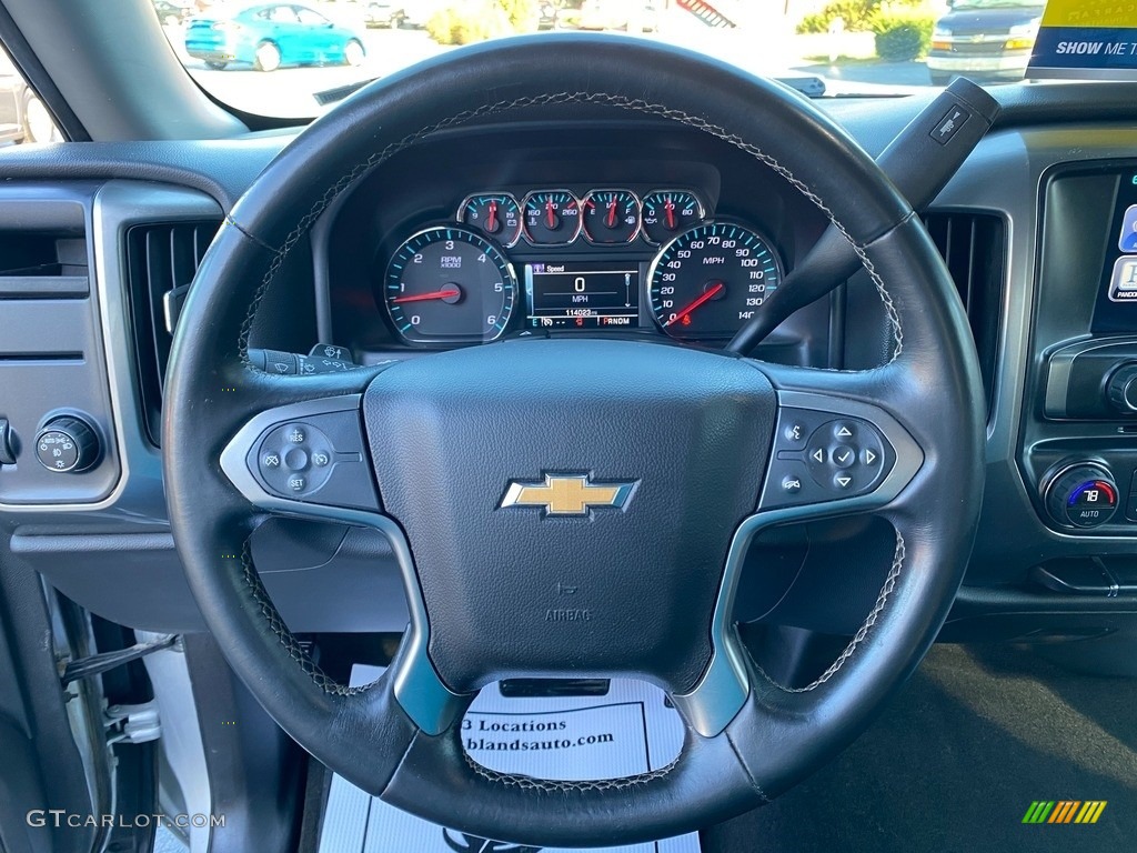 2015 Chevrolet Silverado 1500 LT Double Cab 4x4 Jet Black Steering Wheel Photo #139863101