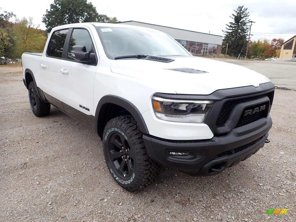 Bright White 2021 Ram 1500 Rebel Crew Cab 4x4 Exterior Photo #139863197