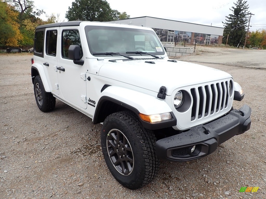 Bright White 2021 Jeep Wrangler Unlimited Sport 4x4 Exterior Photo #139863674