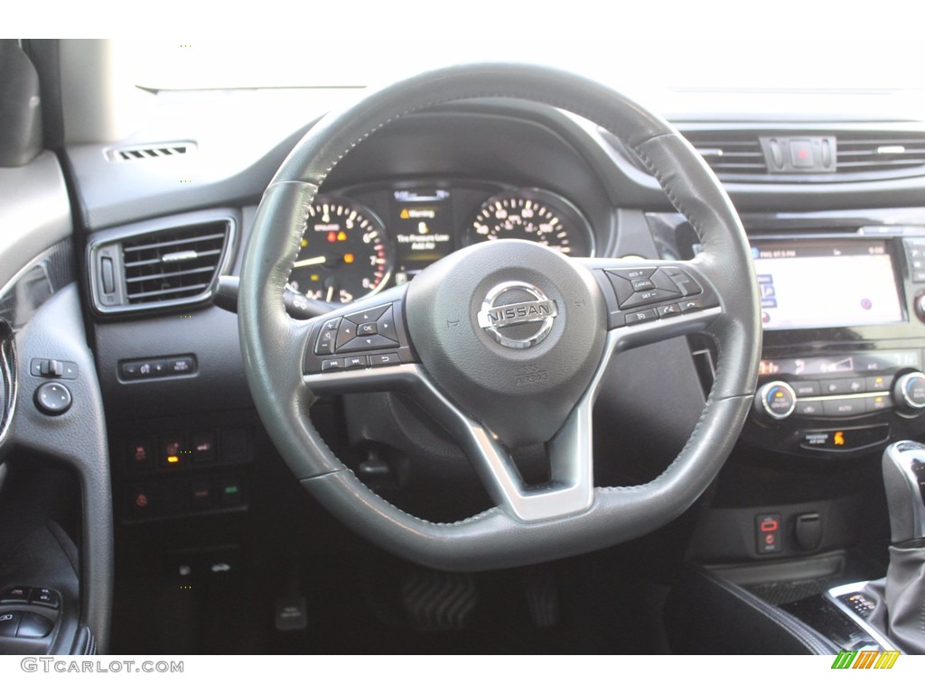 2017 Nissan Rogue SL Charcoal Steering Wheel Photo #139864445