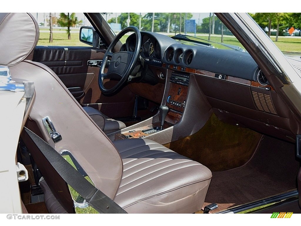 Dark Brown Interior 1986 Mercedes-Benz SL Class 560 SL Roadster Photo #139865761