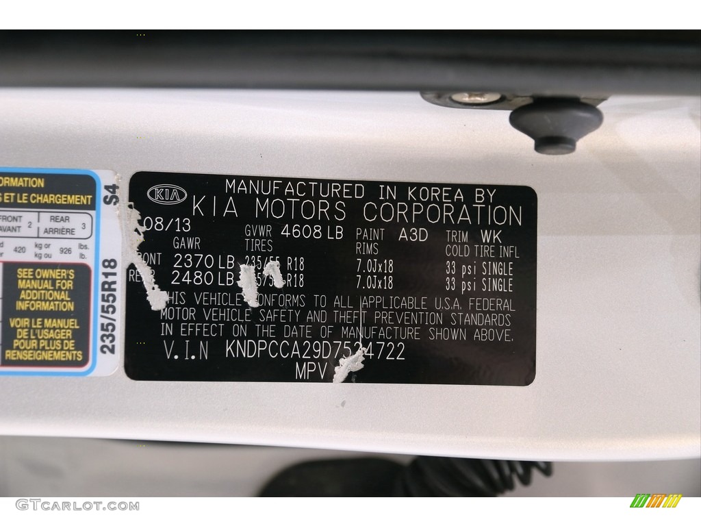 2013 Sportage EX AWD - Bright Silver / Black photo #25