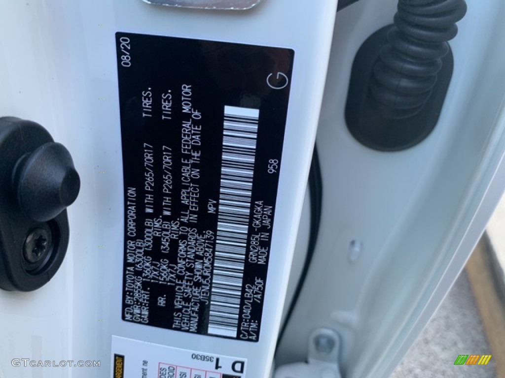 2021 4Runner Color Code 040 for Super White Photo #139872796