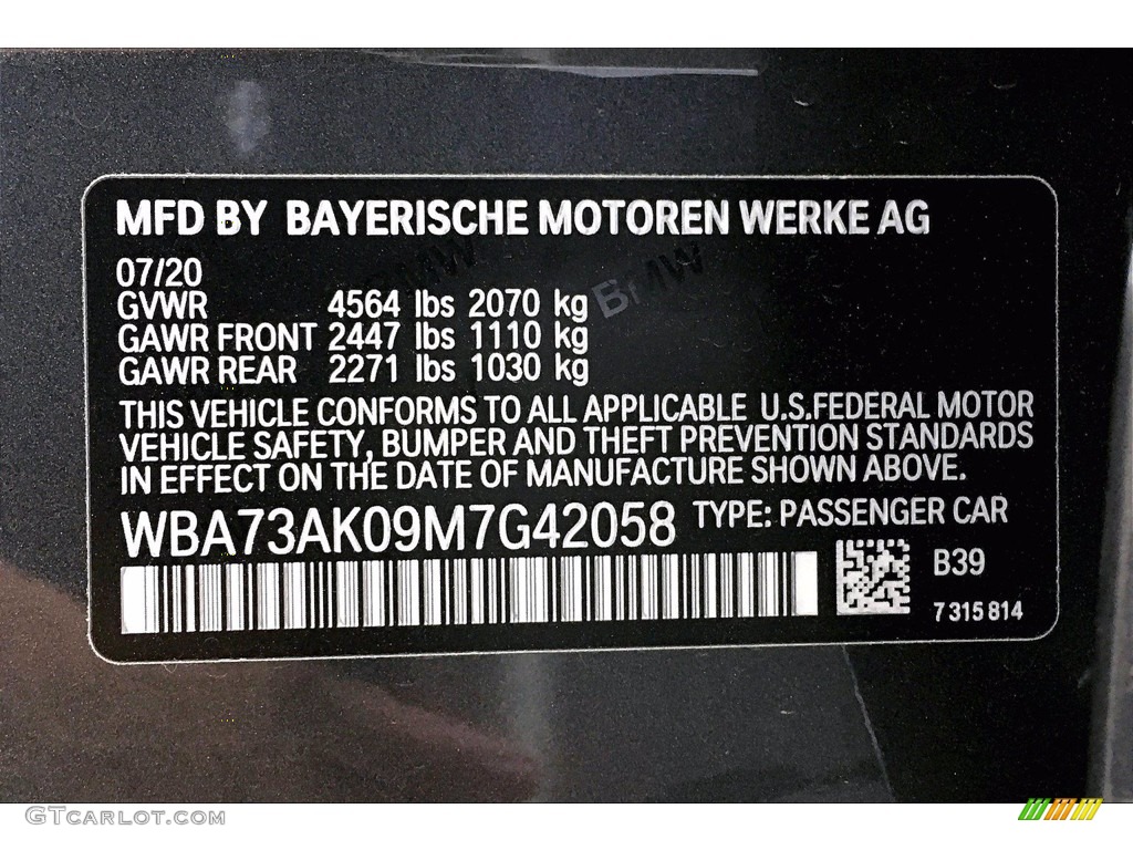2021 2 Series Color Code B39 for Mineral Gray Metallic Photo #139876627