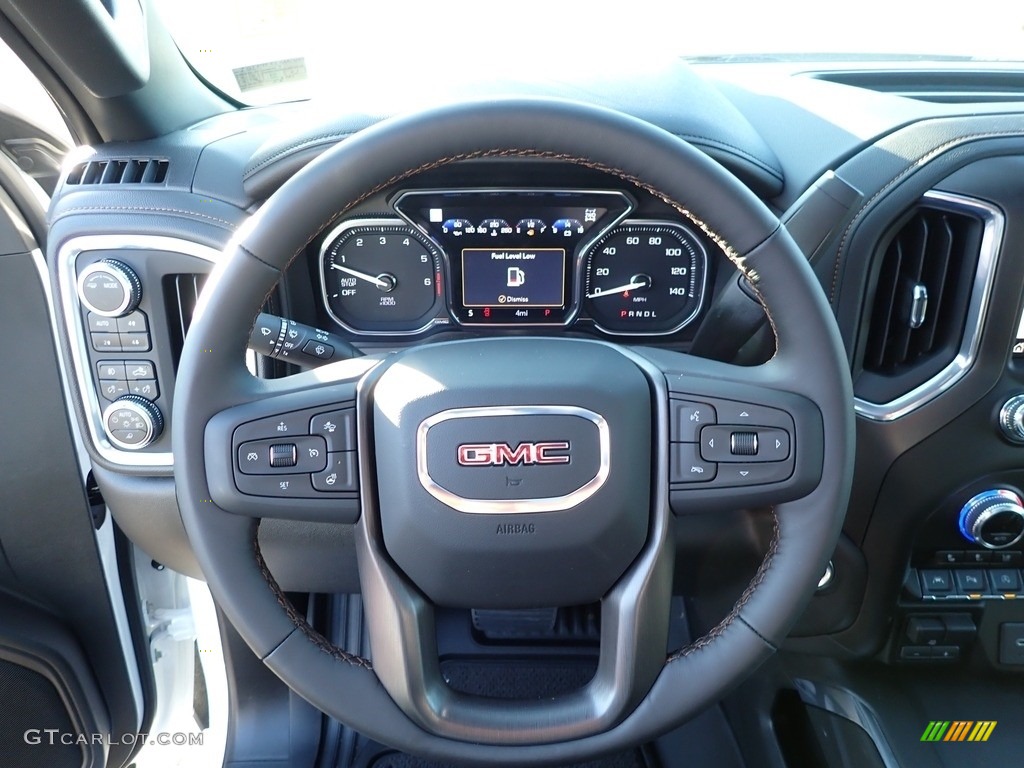 2021 GMC Sierra 1500 AT4 Crew Cab 4WD Jet Black Steering Wheel Photo #139879701