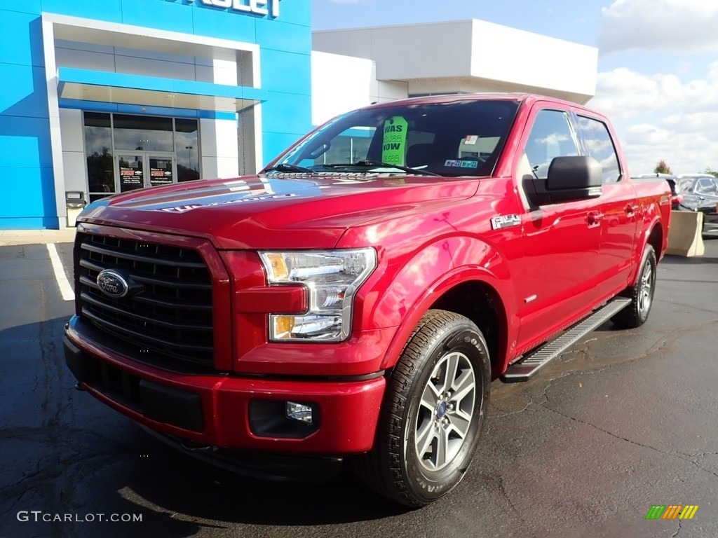 2015 F150 XLT SuperCrew 4x4 - Ruby Red Metallic / Black photo #2