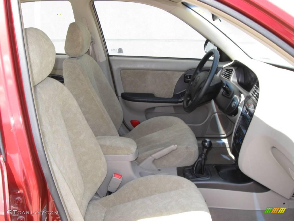 2002 Elantra GLS Sedan - Chianti Red / Beige photo #5