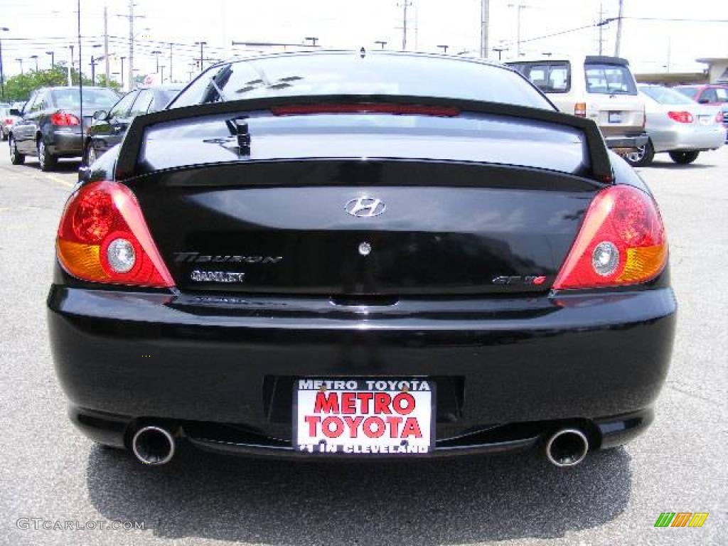 2004 Tiburon GT - Jet Black / Black photo #4