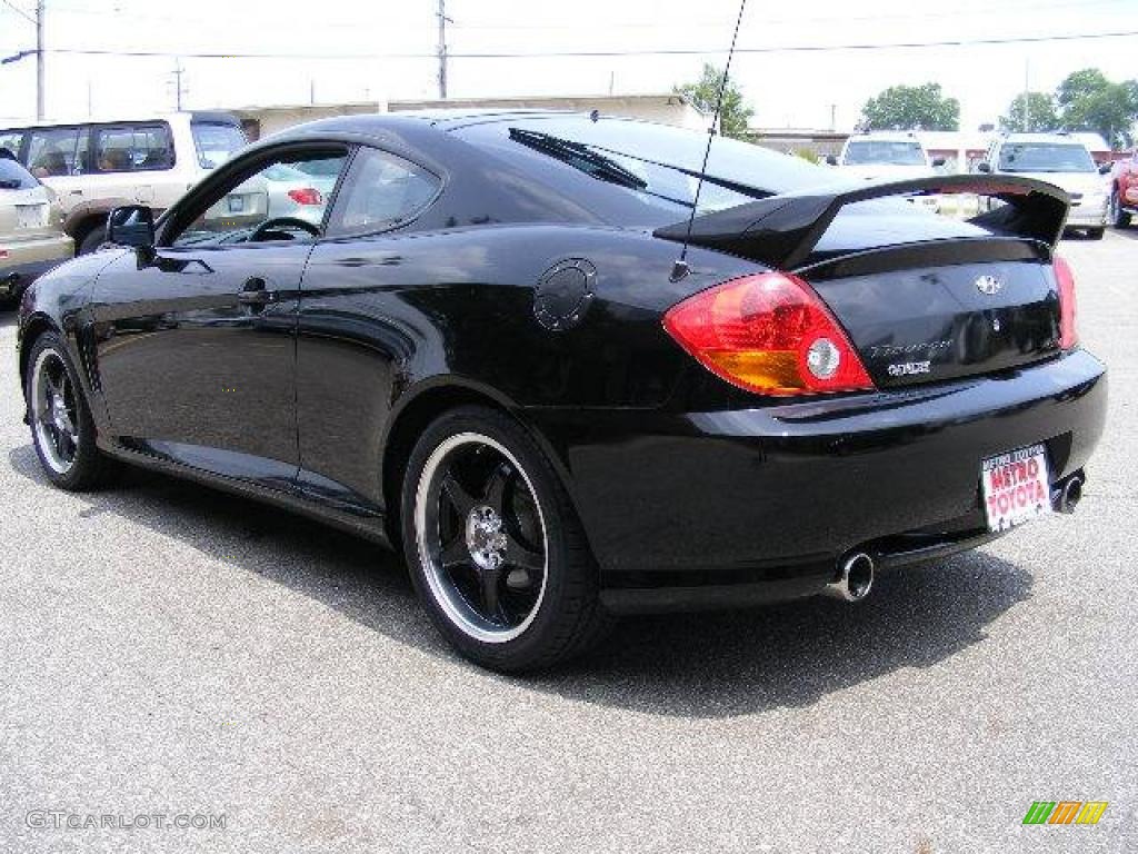 2004 Tiburon GT - Jet Black / Black photo #5