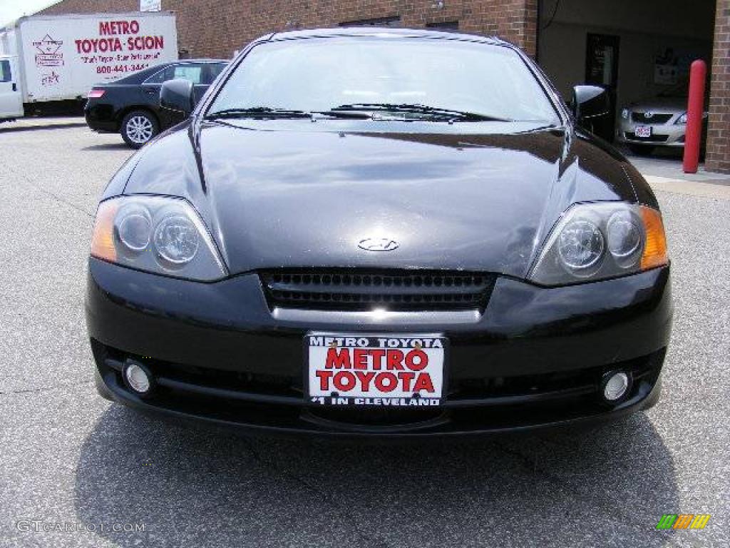 2004 Tiburon GT - Jet Black / Black photo #8