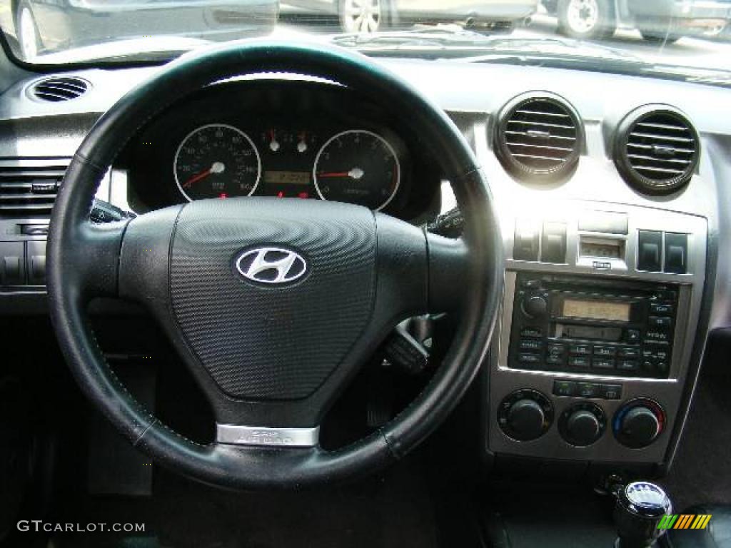 2004 Tiburon GT - Jet Black / Black photo #14