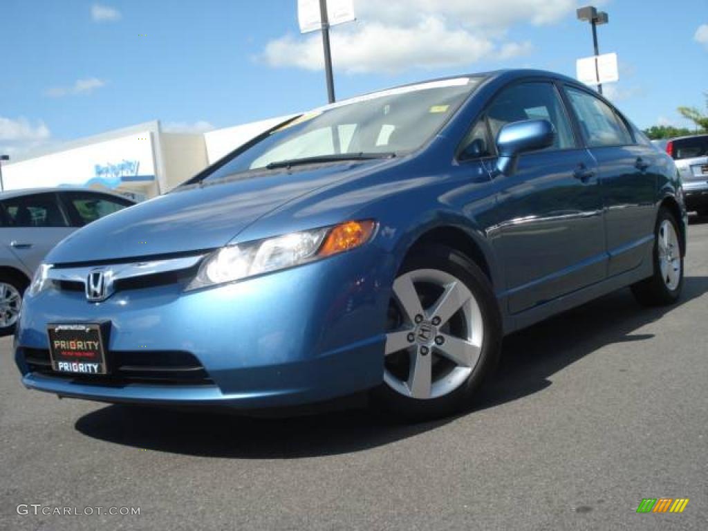 2007 Civic EX Sedan - Atomic Blue Metallic / Gray photo #1