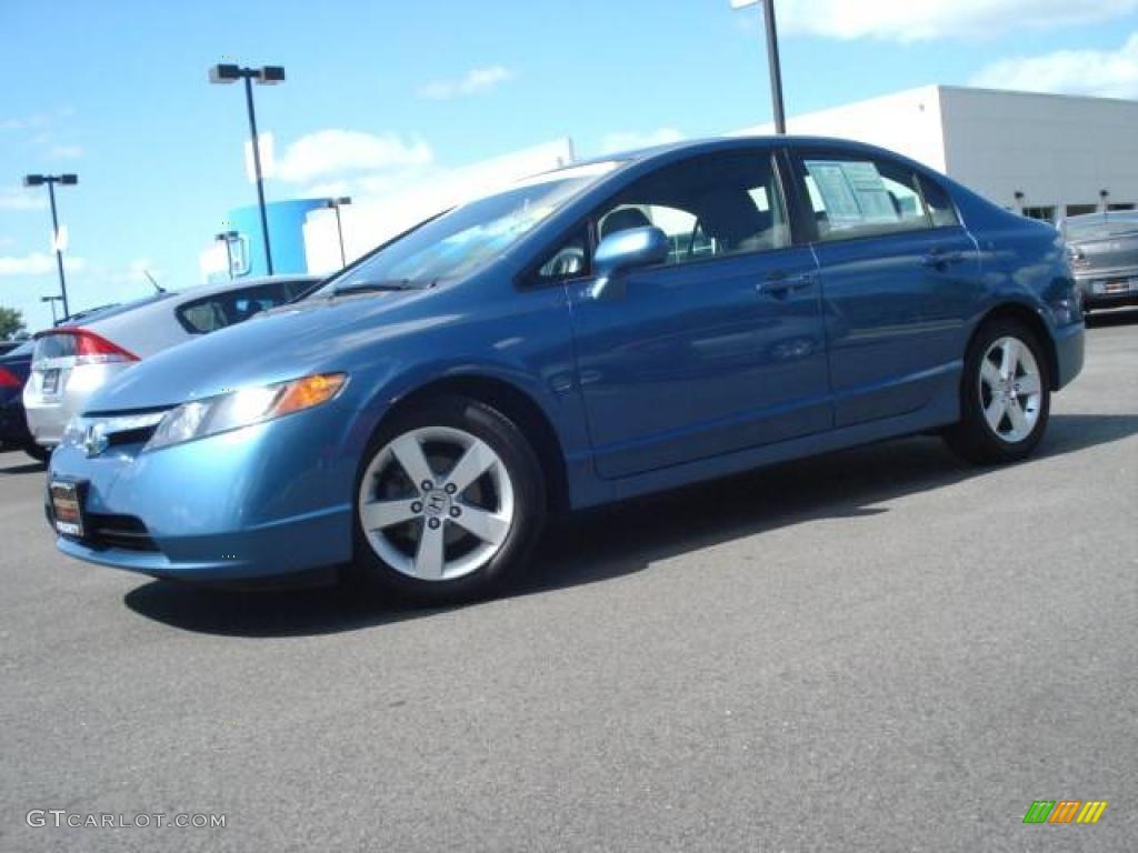 2007 Civic EX Sedan - Atomic Blue Metallic / Gray photo #2