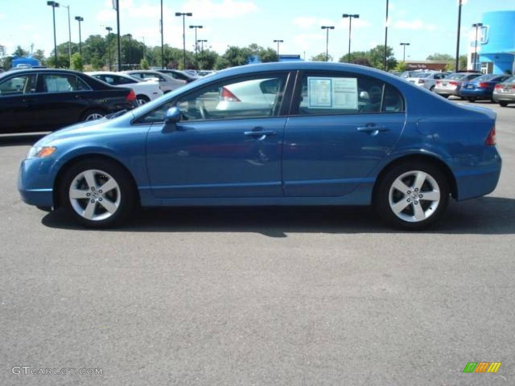 2007 Civic EX Sedan - Atomic Blue Metallic / Gray photo #3