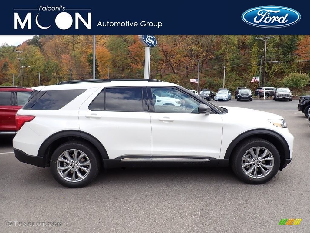 2021 Explorer XLT 4WD - Star White Metallic Tri-Coat / Ebony photo #1