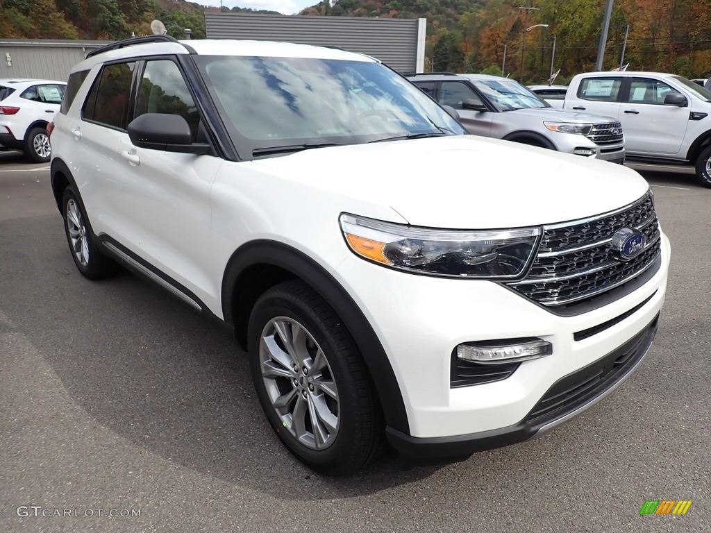 2021 Explorer XLT 4WD - Star White Metallic Tri-Coat / Ebony photo #3