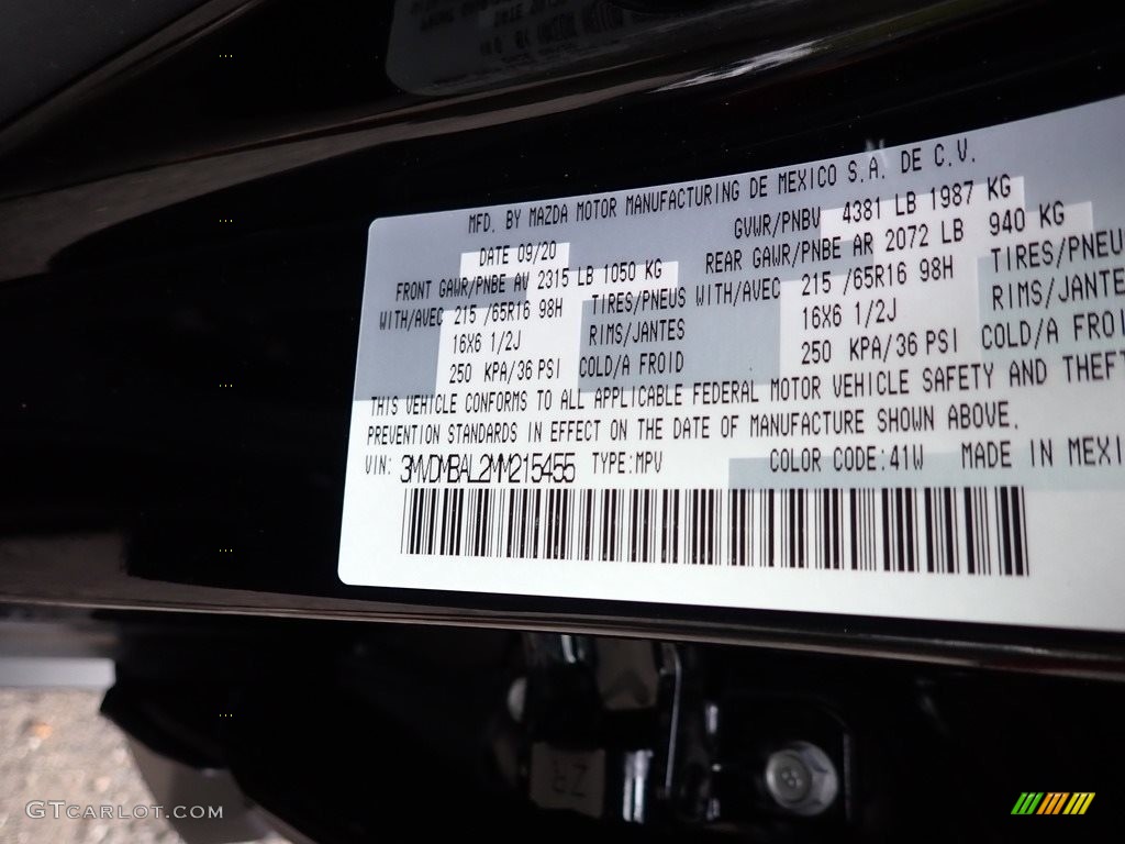 2021 CX-30 Color Code 41W for Jet Black Mica Photo #139891896