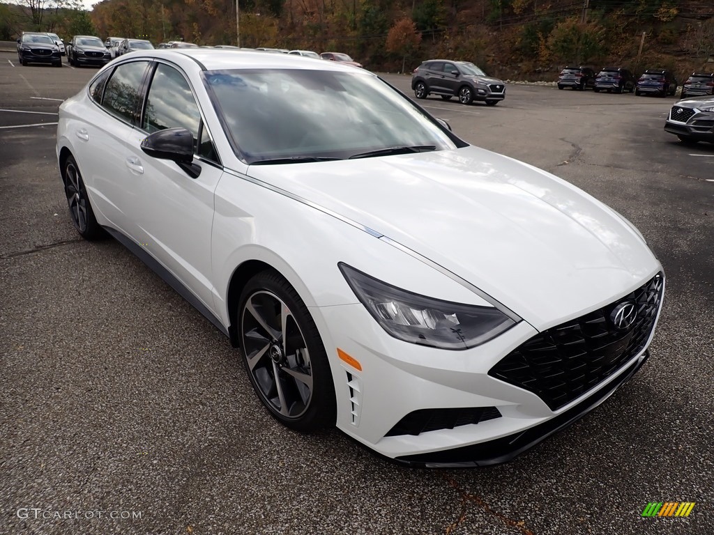 Hyper White 2021 Hyundai Sonata SEL Plus Exterior Photo #139893105