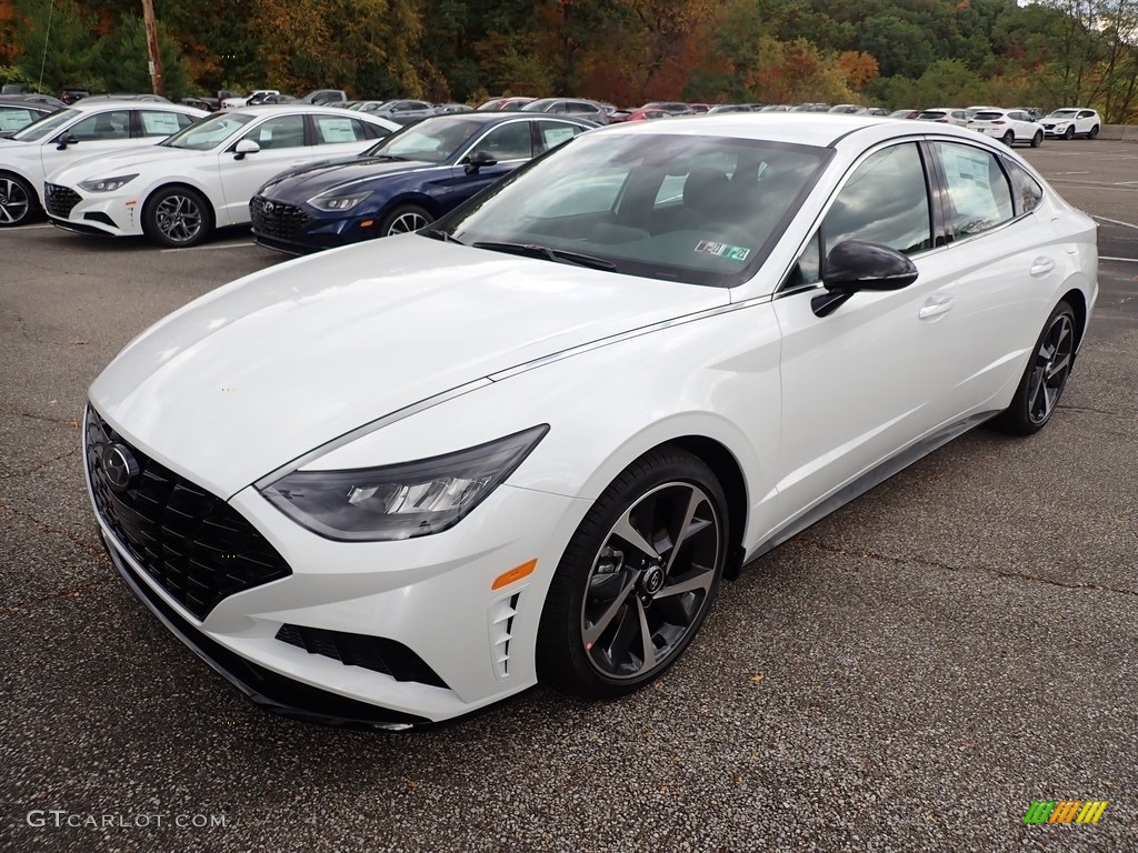 Hyper White 2021 Hyundai Sonata SEL Plus Exterior Photo #139893156