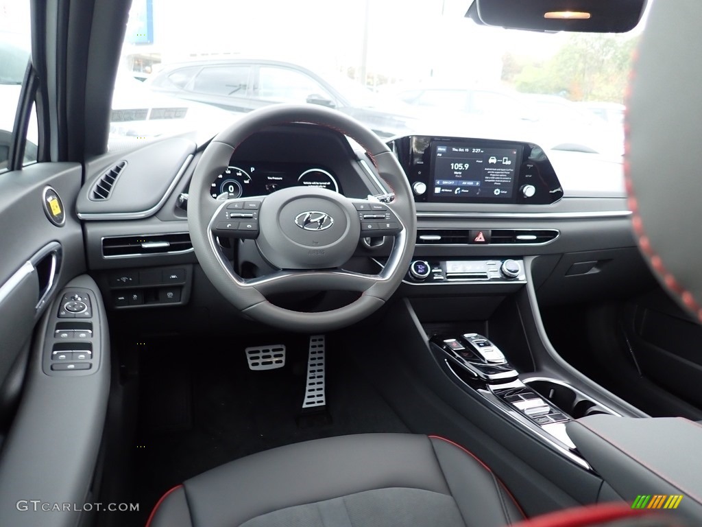 Black Interior 2021 Hyundai Sonata SEL Plus Photo #139893249