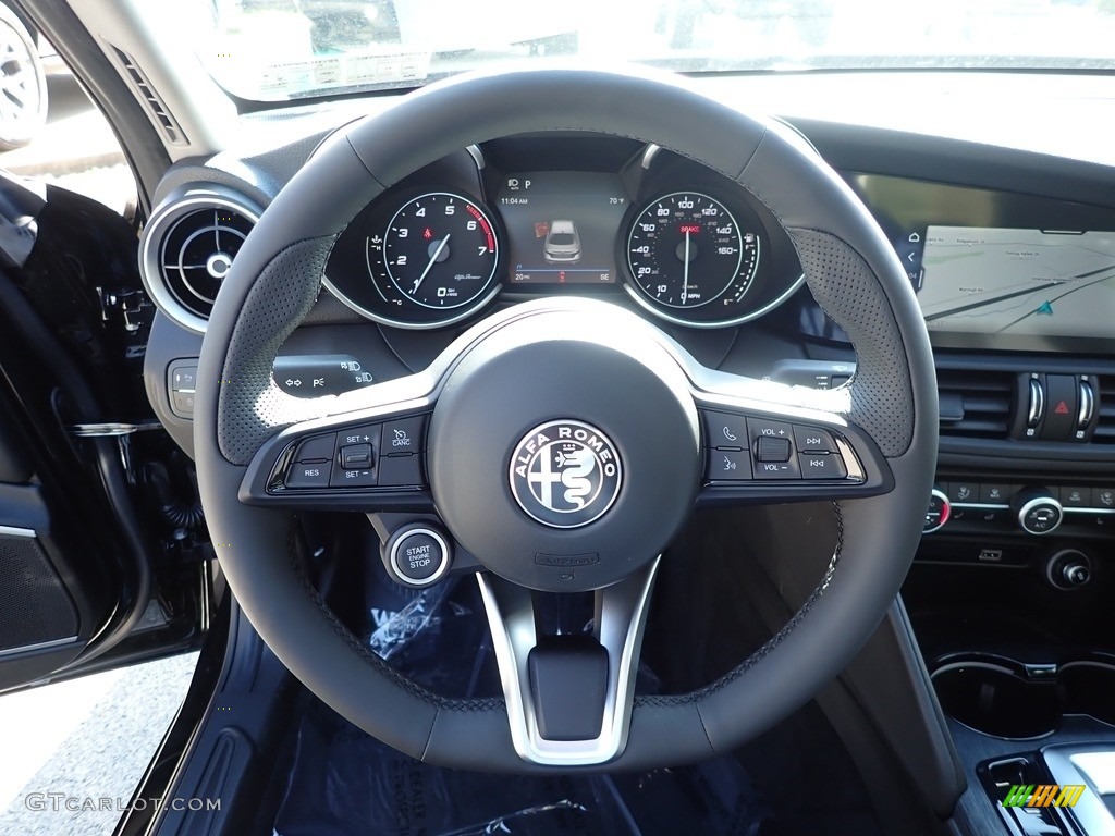 2020 Alfa Romeo Giulia Sport AWD Black Steering Wheel Photo #139894842