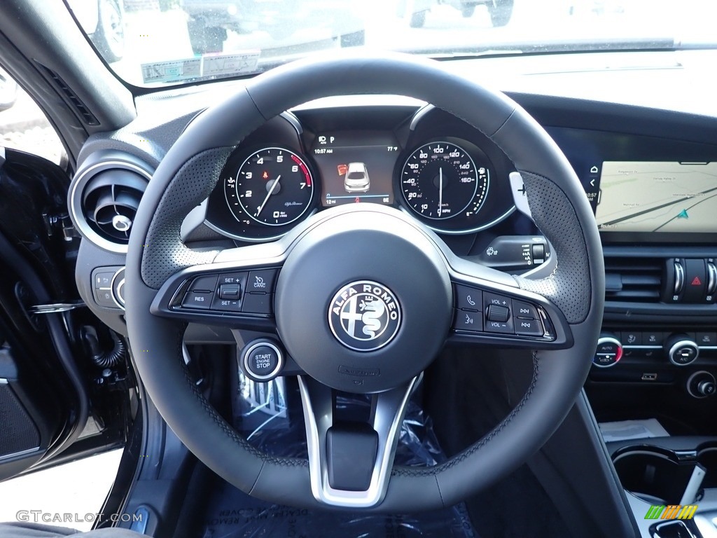 2020 Alfa Romeo Giulia TI Sport AWD Black Steering Wheel Photo #139895718