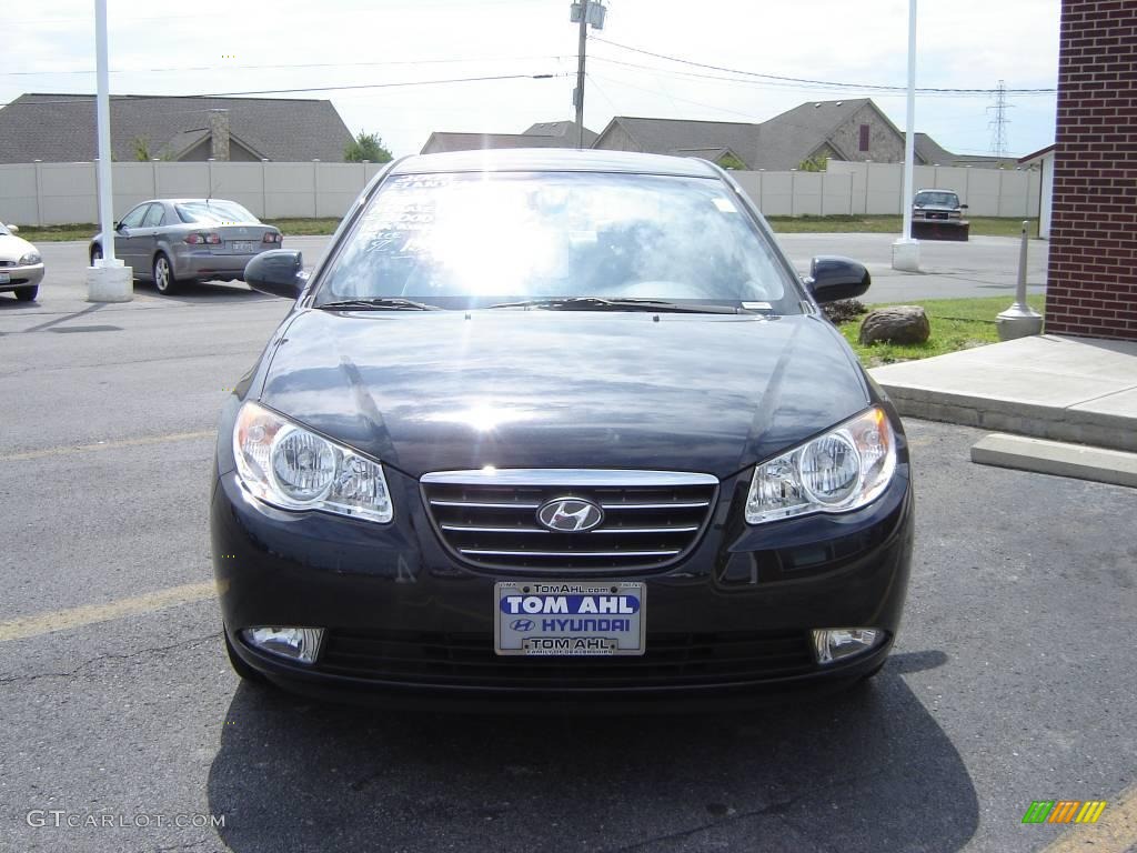 2009 Elantra SE Sedan - Black Pearl / Gray photo #2
