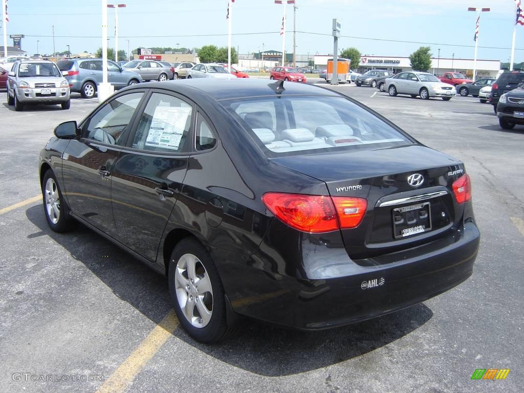 2009 Elantra SE Sedan - Black Pearl / Gray photo #5