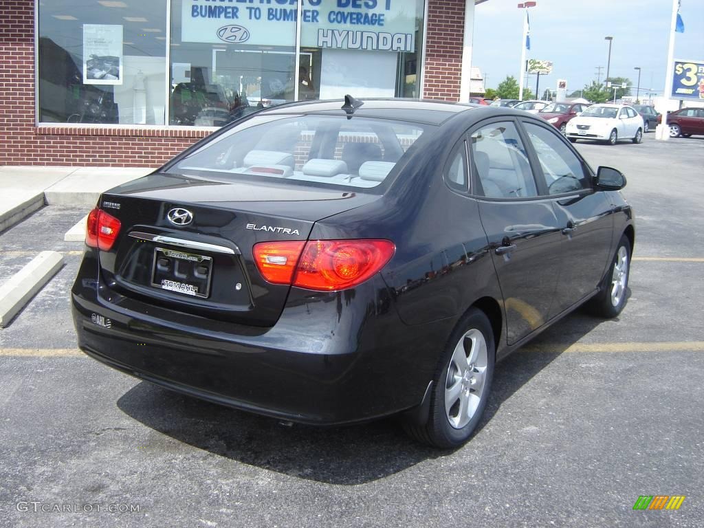 2009 Elantra SE Sedan - Black Pearl / Gray photo #7