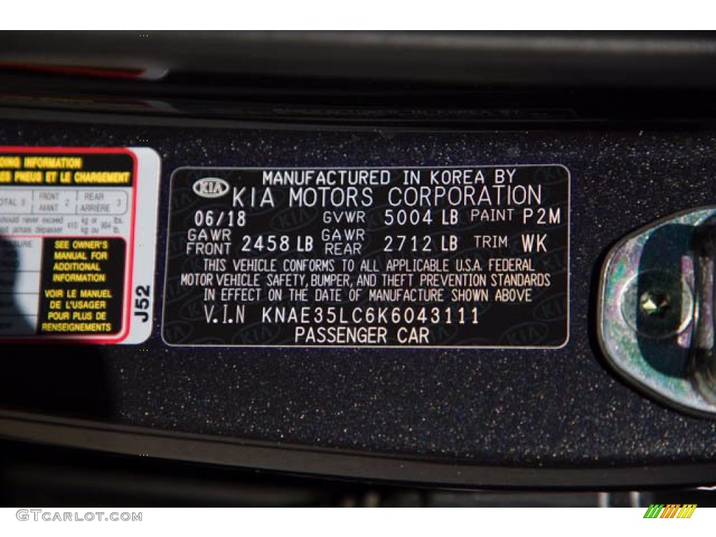2019 Kia Stinger GT Color Code Photos