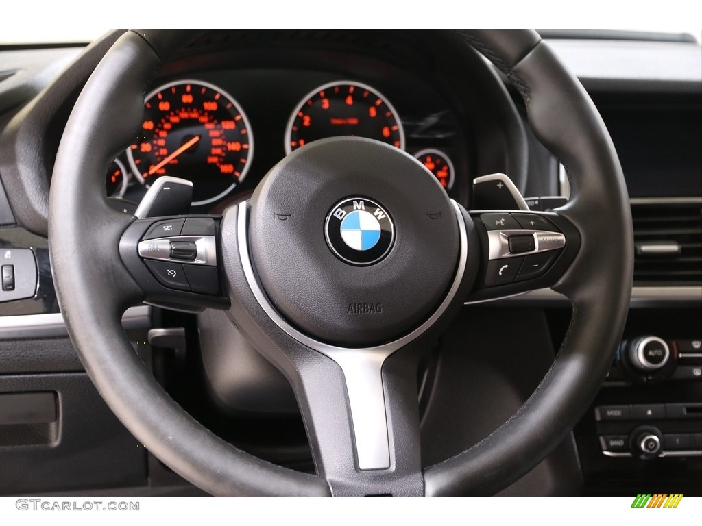 2017 BMW X3 xDrive28i Mocha w/Orange contrast stitching Steering Wheel Photo #139902911