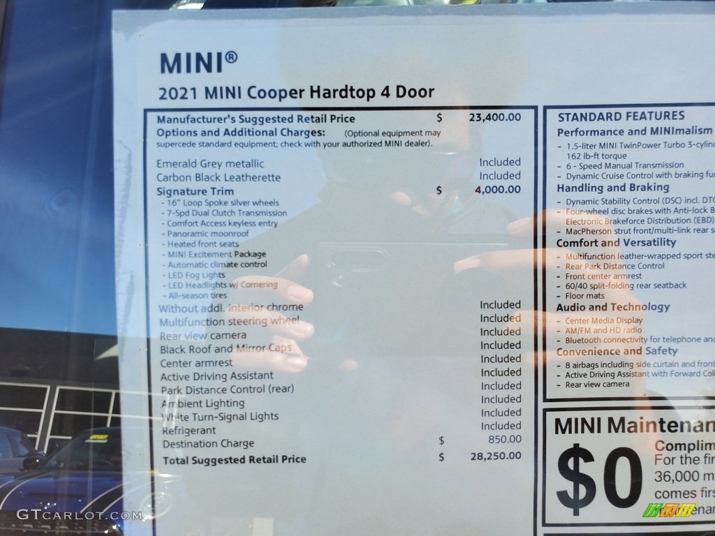 2021 Hardtop Cooper 4 Door - Emerald Gray Metallic / Carbon Black photo #6