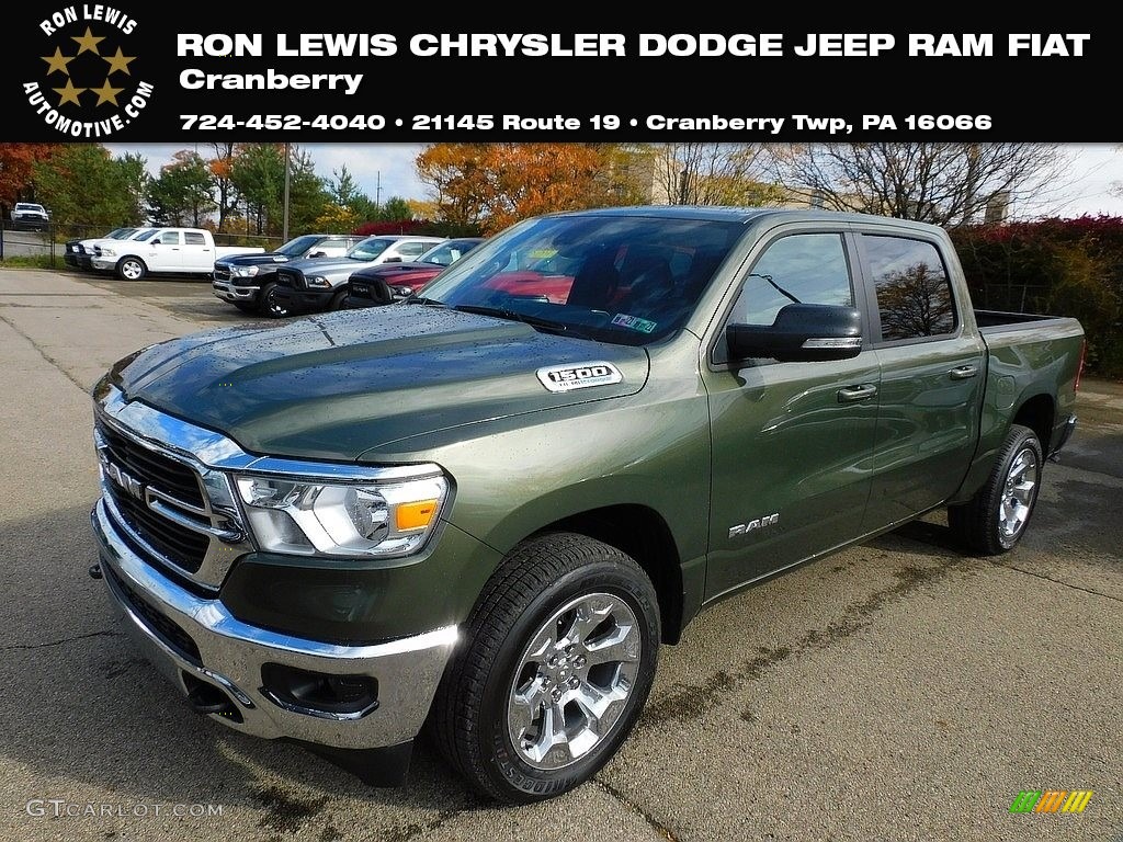2021 1500 Big Horn Crew Cab 4x4 - Olive Green Pearl / Diesel Gray/Black photo #1