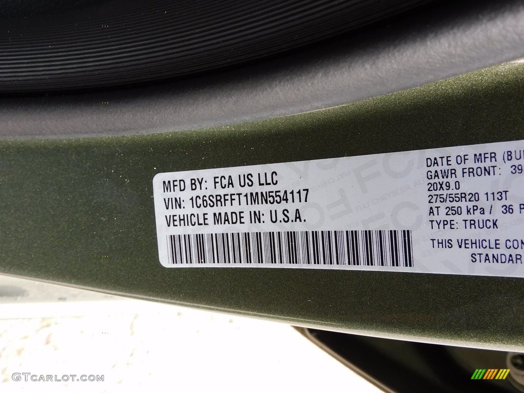 2021 1500 Big Horn Crew Cab 4x4 - Olive Green Pearl / Diesel Gray/Black photo #20