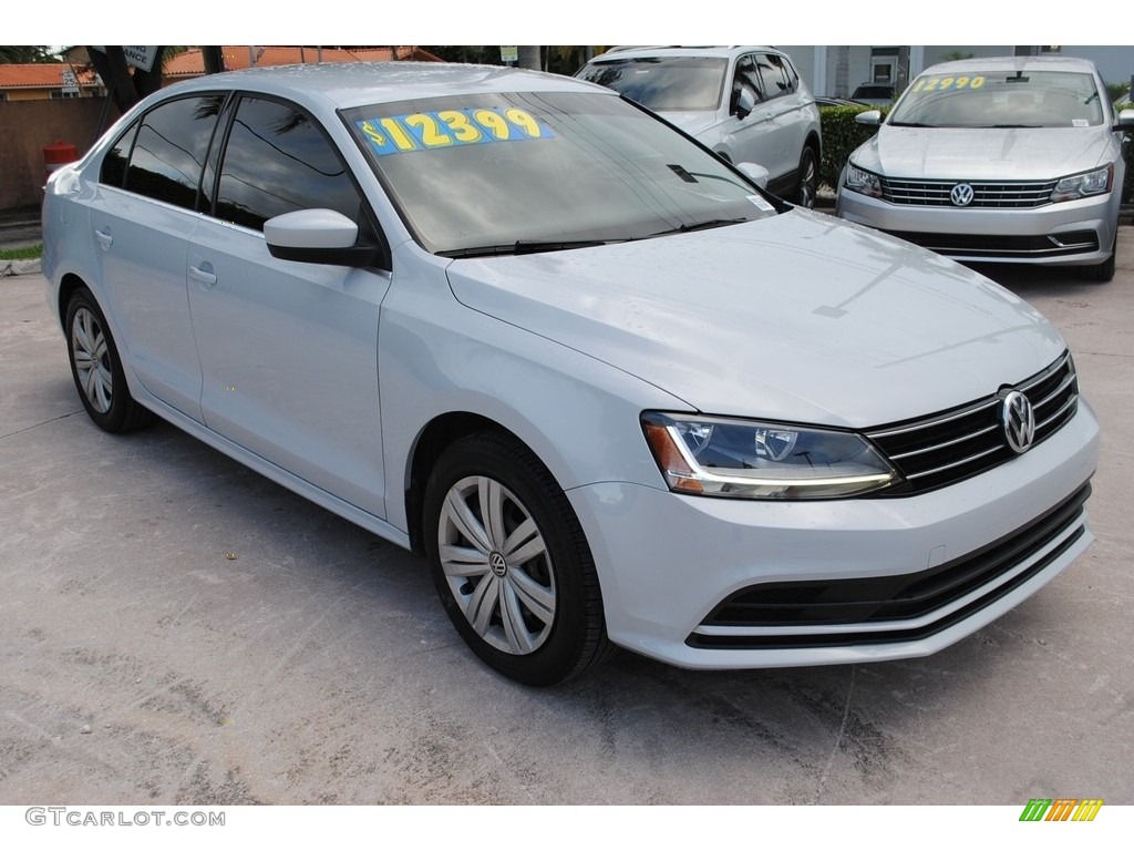 2017 Jetta S - White Silver / Black/Palladium Gray photo #2