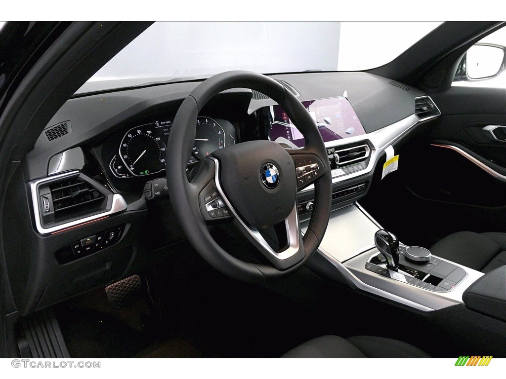 2021 BMW 3 Series 330i Sedan Black Steering Wheel Photo #139913500