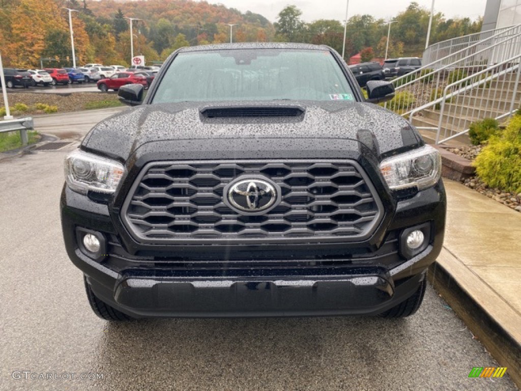 2021 Tacoma TRD Sport Double Cab 4x4 - Midnight Black Metallic / TRD Cement/Black photo #6