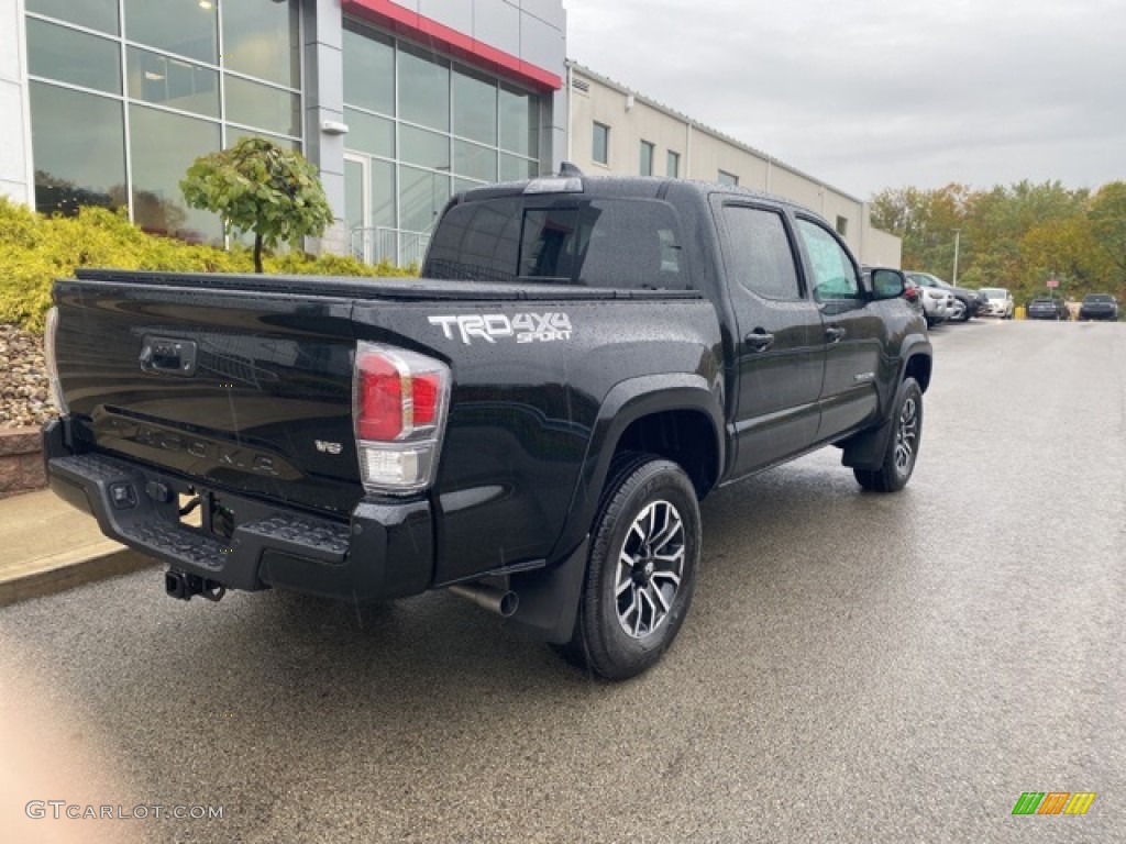 2021 Tacoma TRD Sport Double Cab 4x4 - Midnight Black Metallic / TRD Cement/Black photo #8