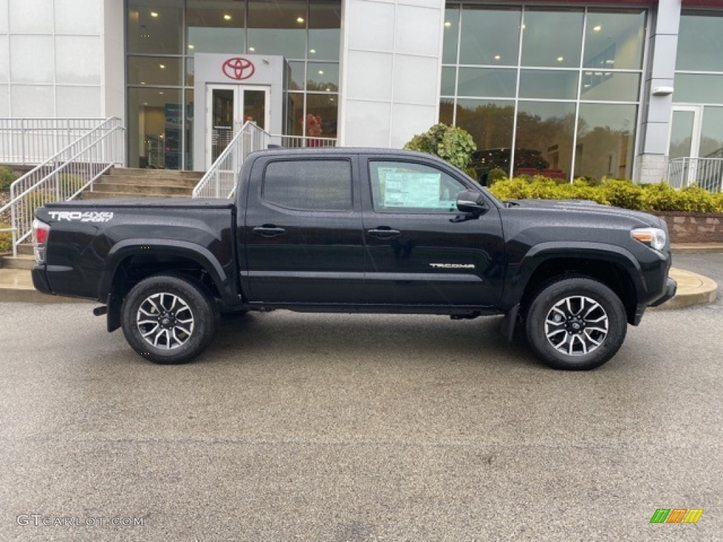 2021 Tacoma TRD Sport Double Cab 4x4 - Midnight Black Metallic / TRD Cement/Black photo #13