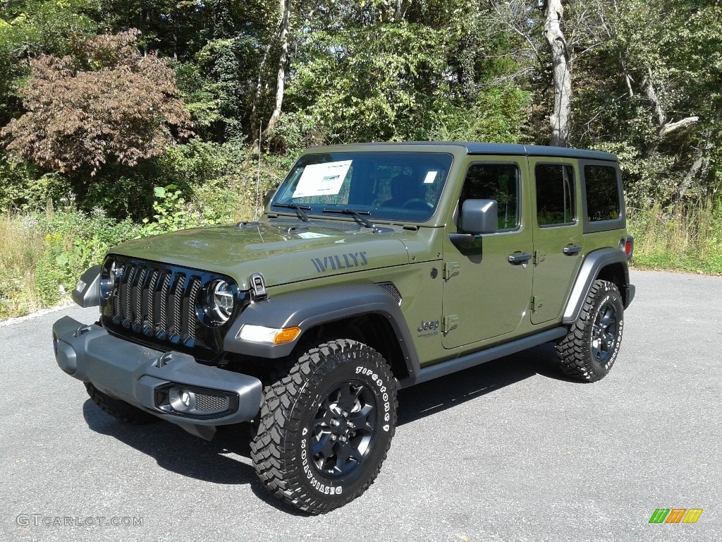 Sarge Green 2021 Jeep Wrangler Unlimited Willys 4x4 Exterior Photo #139918575
